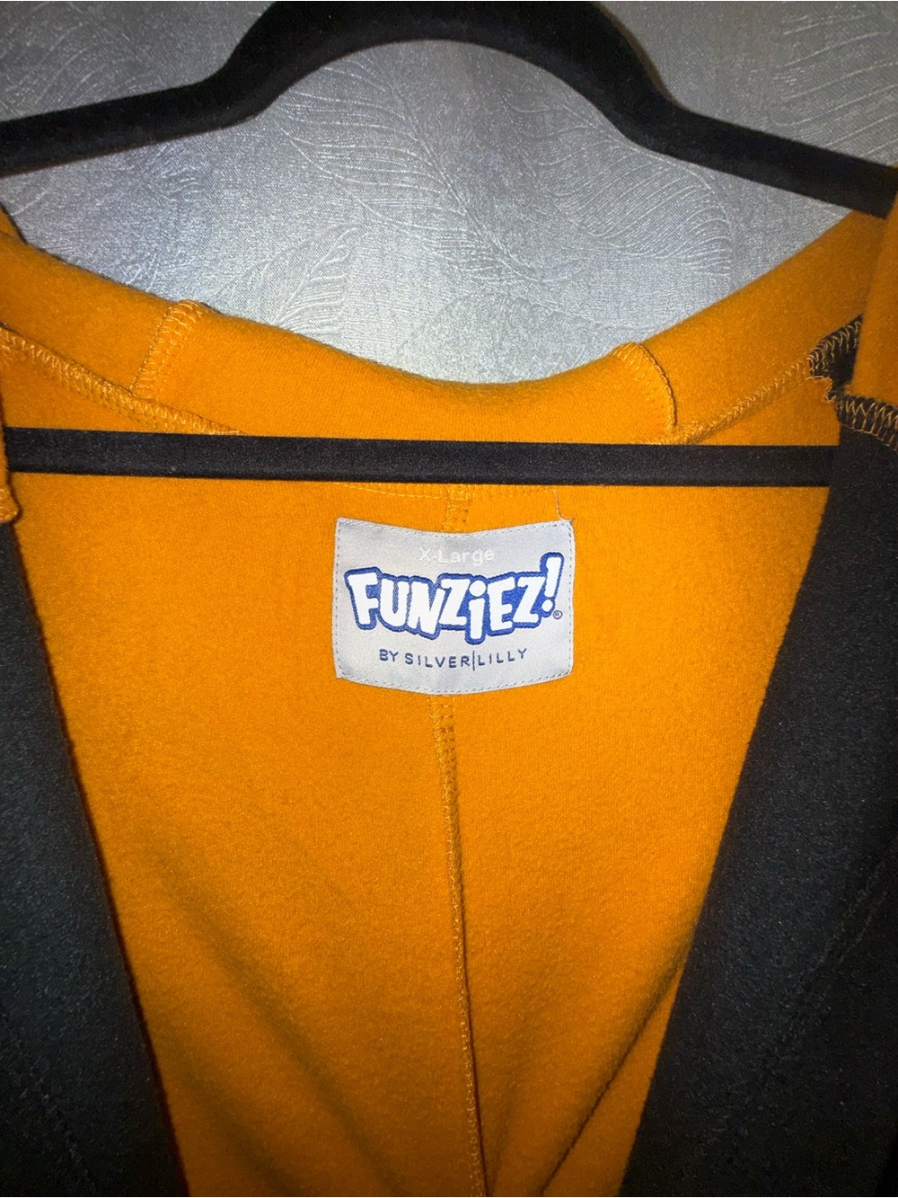 Orange and Black Fleece Hooded Raccoon Onesie Kigurumi Pajama